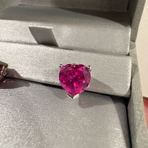 Heart-Shaped Pink Sapphire Earrings